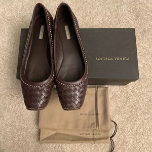 BOTTEGA VENETAS Scarpa Pelle S Cuoio Ballet Flats